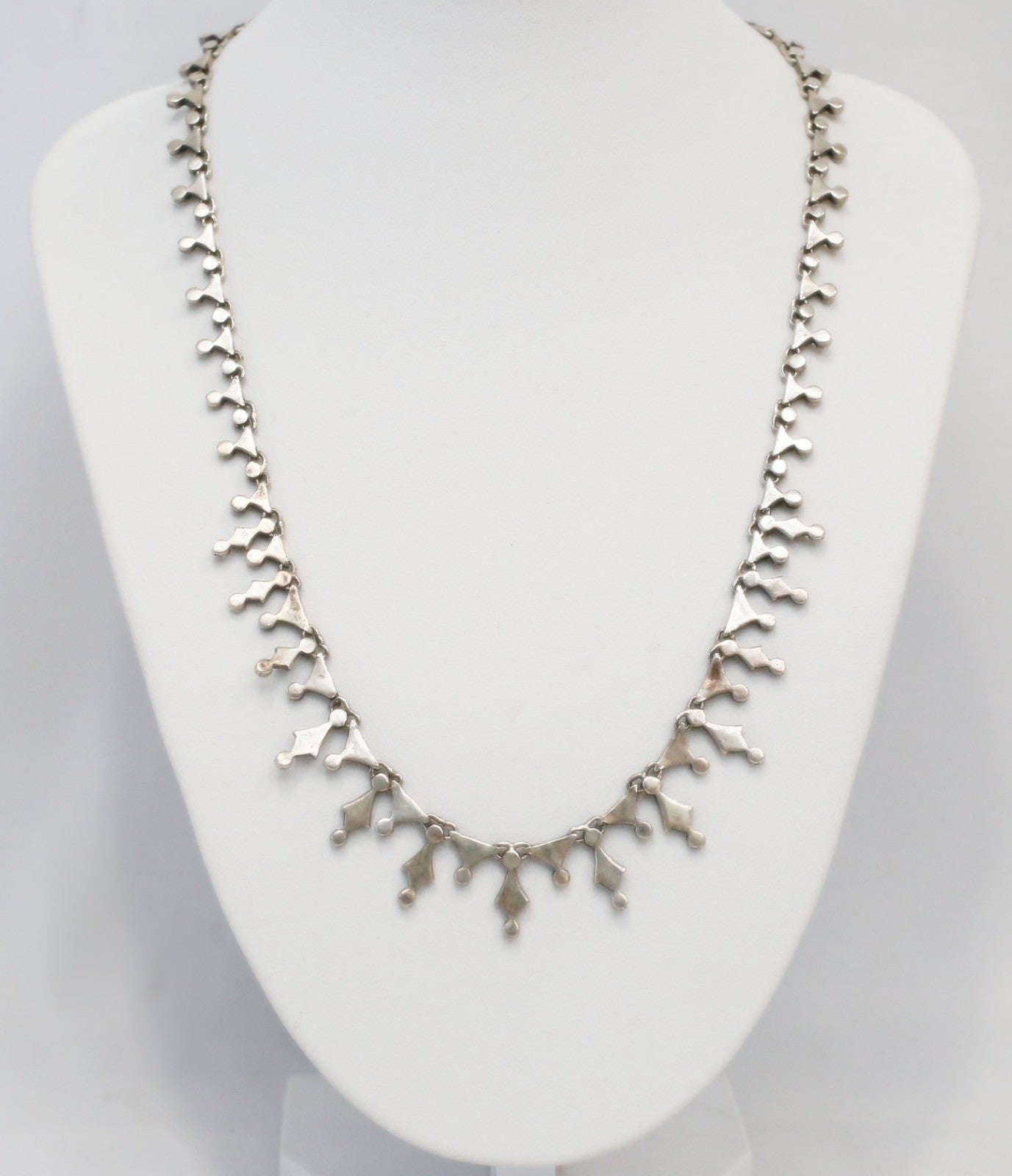 Vintage Sterling Silver Marcasite Choker Necklace, 16.5 inches - 19.5g