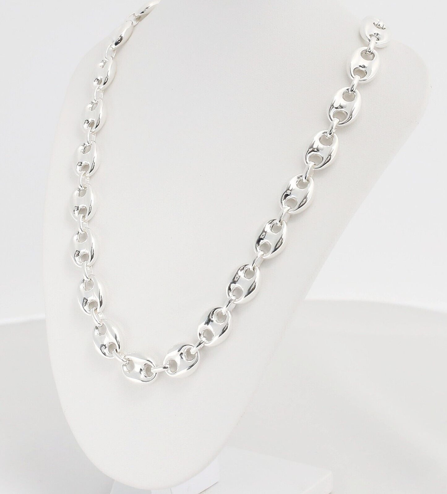 Birks Sterling Silver Puffed Mariner Link Chain Necklace, 18 inches - 39.0g