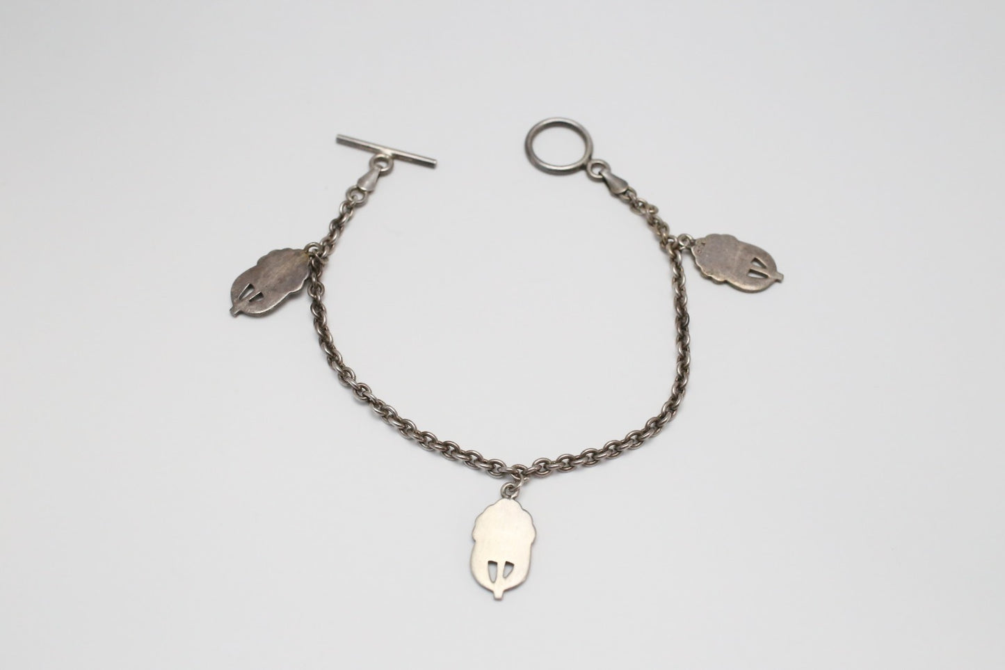 Vintage Sterling Silver Daisy Charm Bracelet, 7.5 inches - 10.3g