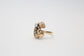 Art Deco 14k Yellow Gold Diamond Ring, Size 8.5 - 8.8g