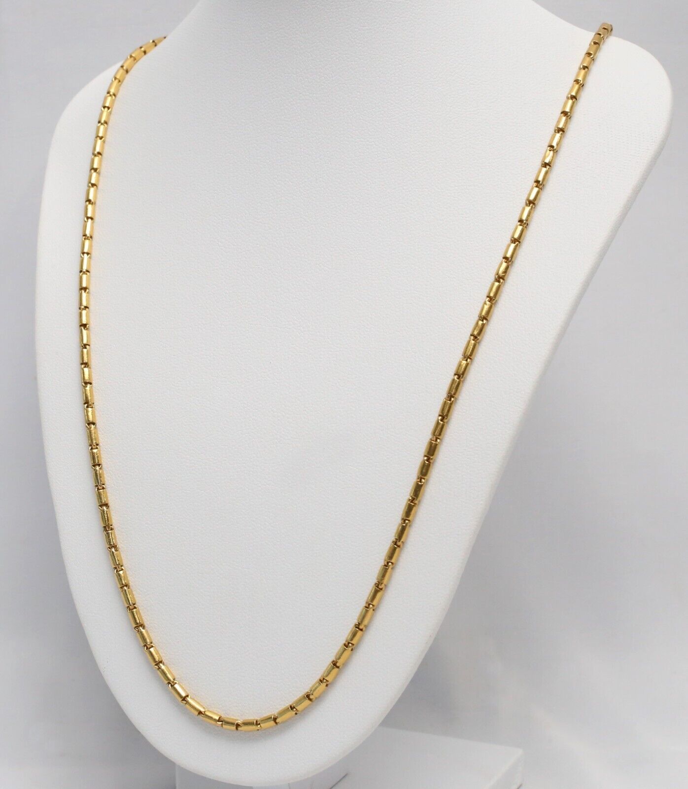 24k Chinese Gold Bar Link Necklace, 22.25 inches - 30.3g