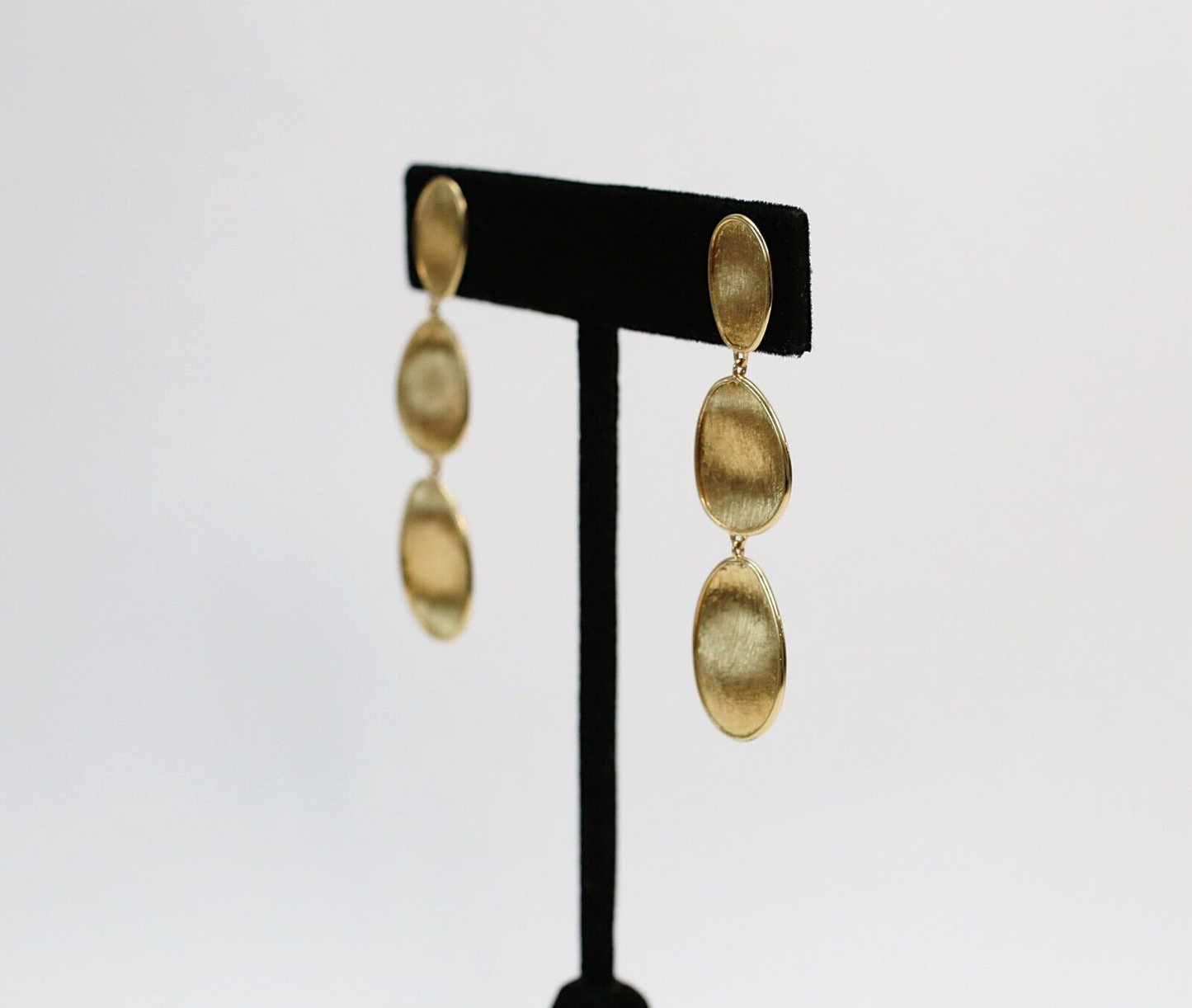 Marco Bicego 18k Yellow Gold Lunaria Three-Tiered Drop Earrings, 4.8g