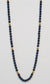 Vintage 14k Yellow Gold Lapis Lazuli Beaded Necklace, 33.0 inches - 72.5g