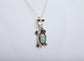 Native American Sterling Silver White Opal Turtle Pendant, 7.0g