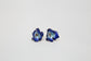 Vintage Sterling Silver Flower Enamel Earrings, 4.0g