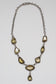 Vintage Sterling Silver Gemstone Necklace, 17.5 inches - 39.6g
