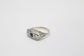 Art Deco 14k White Gold Diamond & Sapphire Ring, Size 4.25 - 2.6g