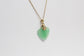 18k Yellow Gold Heart Shaped Jade Pendant, 3.4g