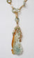 14k Yellow Gold Jade & Diamond Pendant Necklace, 34 inches - 81.5g