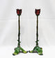 Jay Strongwater (2) Tall Floral Candlestick Holder