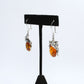 Sterling Silver Baltic Honey Amber Dangle Earrings, 6.9g