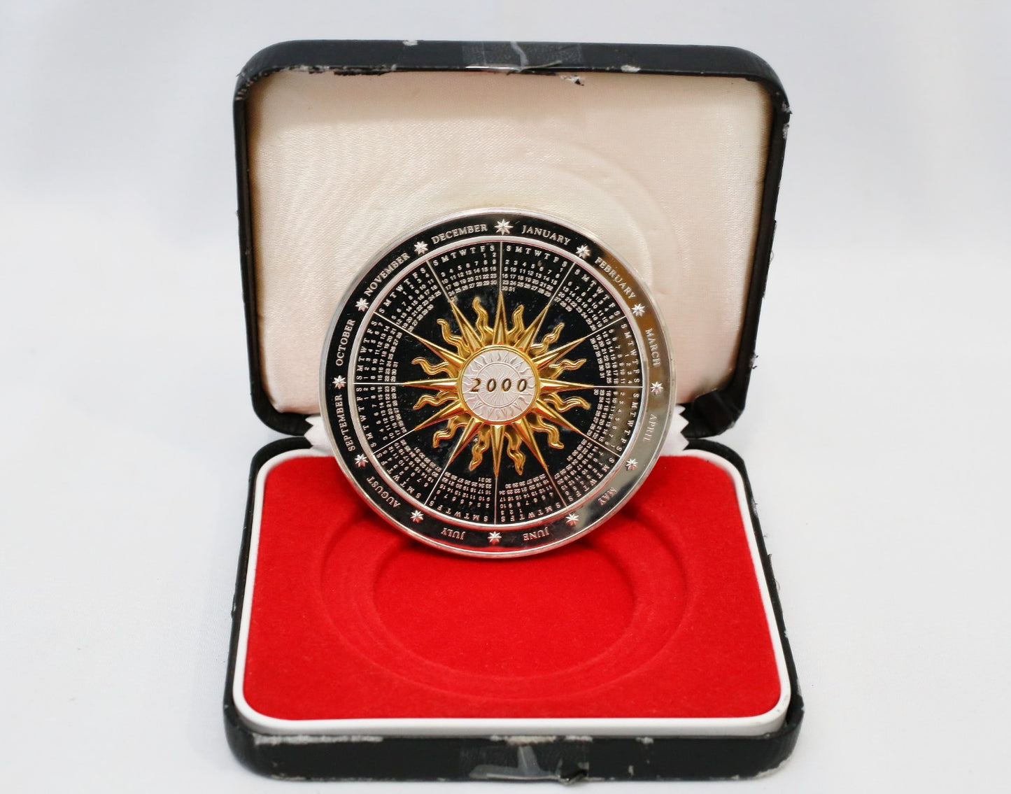 2000 The Franklin Mint Sterling Silver Annual Calendar, 7.46oz