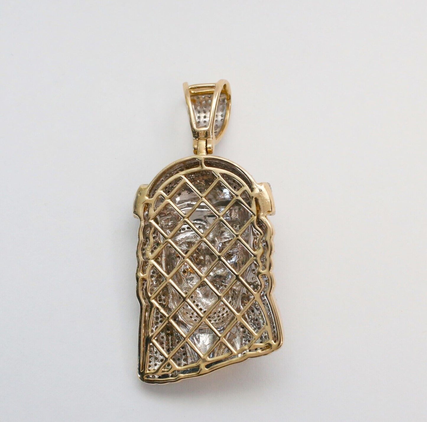 10k Yellow Gold Diamond Jesus Pendant, 17.9g