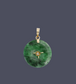 14k Yellow Gold Jade & Diamond Pendant, 9.0g