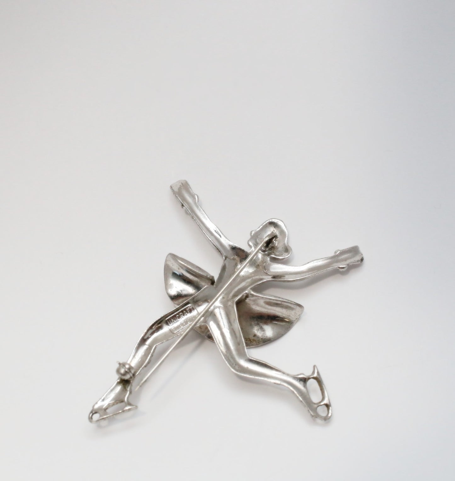 Vintage Sterling Silver Unicraft Ice Skater Brooch, 16.6g