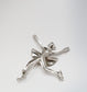Vintage Sterling Silver Unicraft Ice Skater Brooch, 16.6g