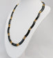 14k Yellow Gold Black Onyx Necklace, 17 inches - 19.6g