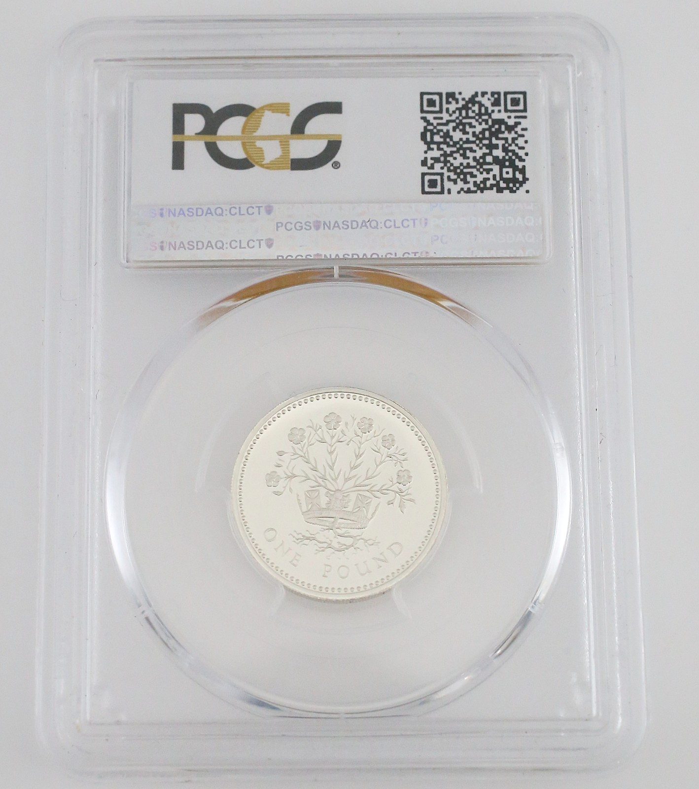 PCGS PR69DCAM 1986 Great Britain Flax Silver One Pound Coin