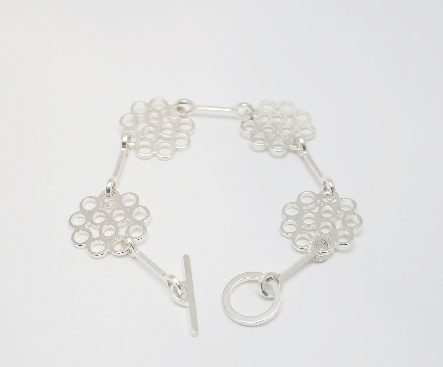 Birks Sterling Silver Openwork Link Bracelet, 8 inches - 18.1g