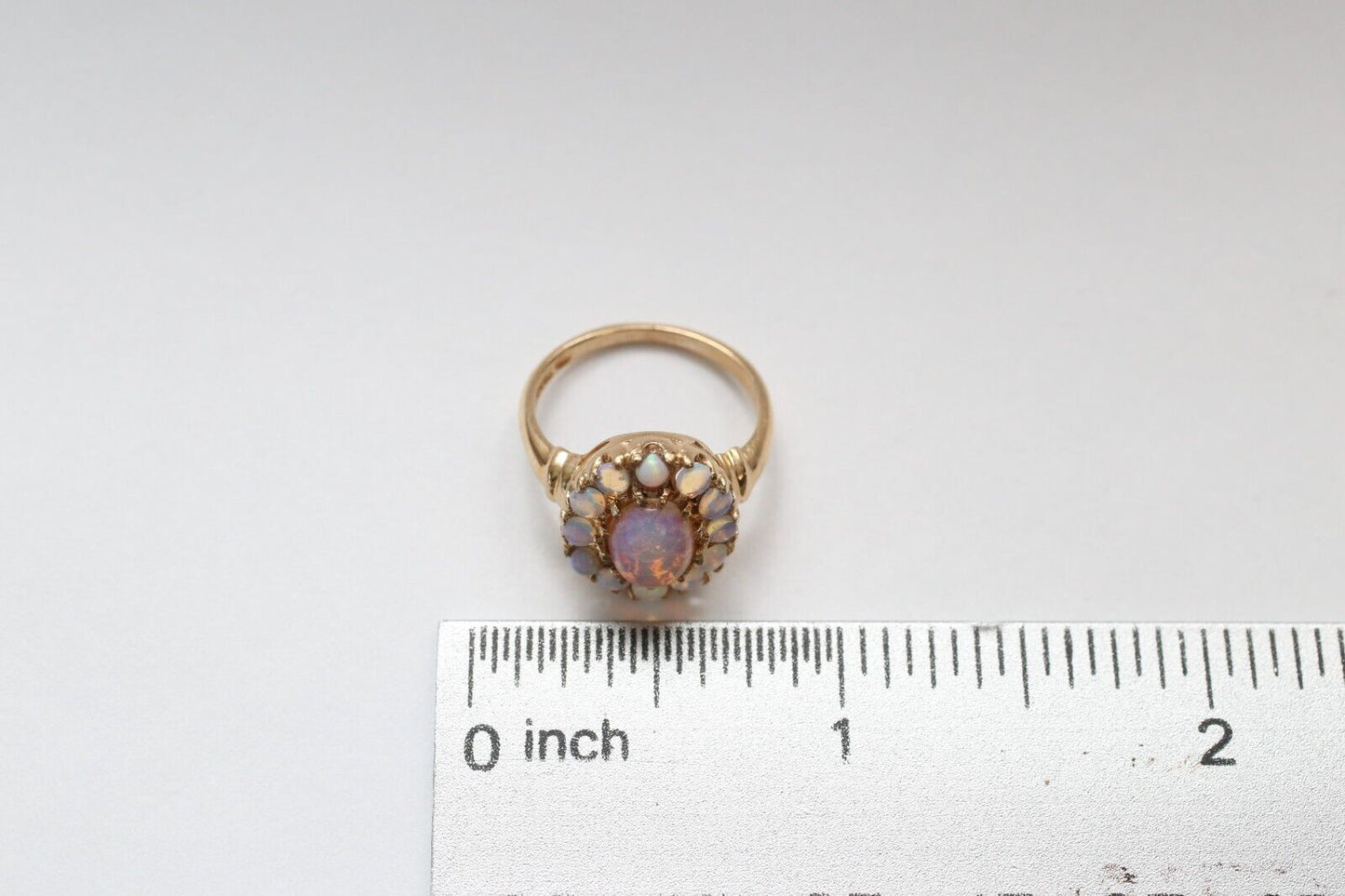 14k Yellow Gold Opal Ring, Size 4.75 - 3.1g