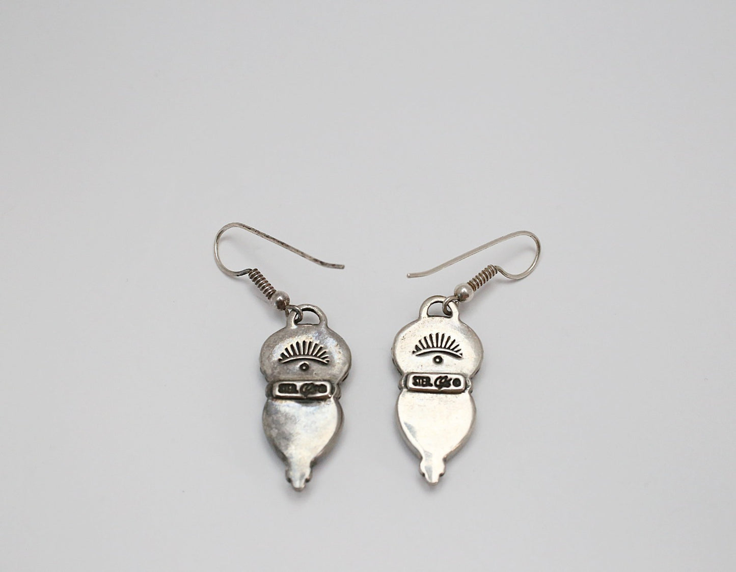 Carolyn Pollack Sterling Silver Turquoise Heart Earrings, 9.3g