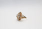 Vintage 14k Yellow Gold Diamond Cocktail Ring, Size 8.5 - 12.3g