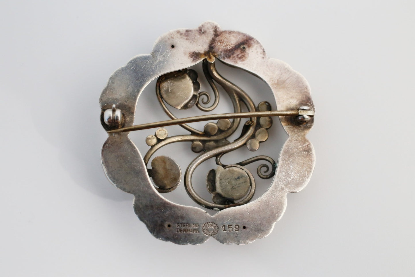 Georg Jensen Sterling Silver Brooch #159 Moonlight Blossom