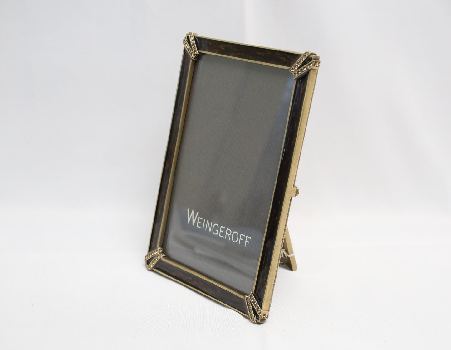 Weingeroff Todd Wood Brown Enamel Frame 4.5in x 6.5in w/ Swarovski Crystals