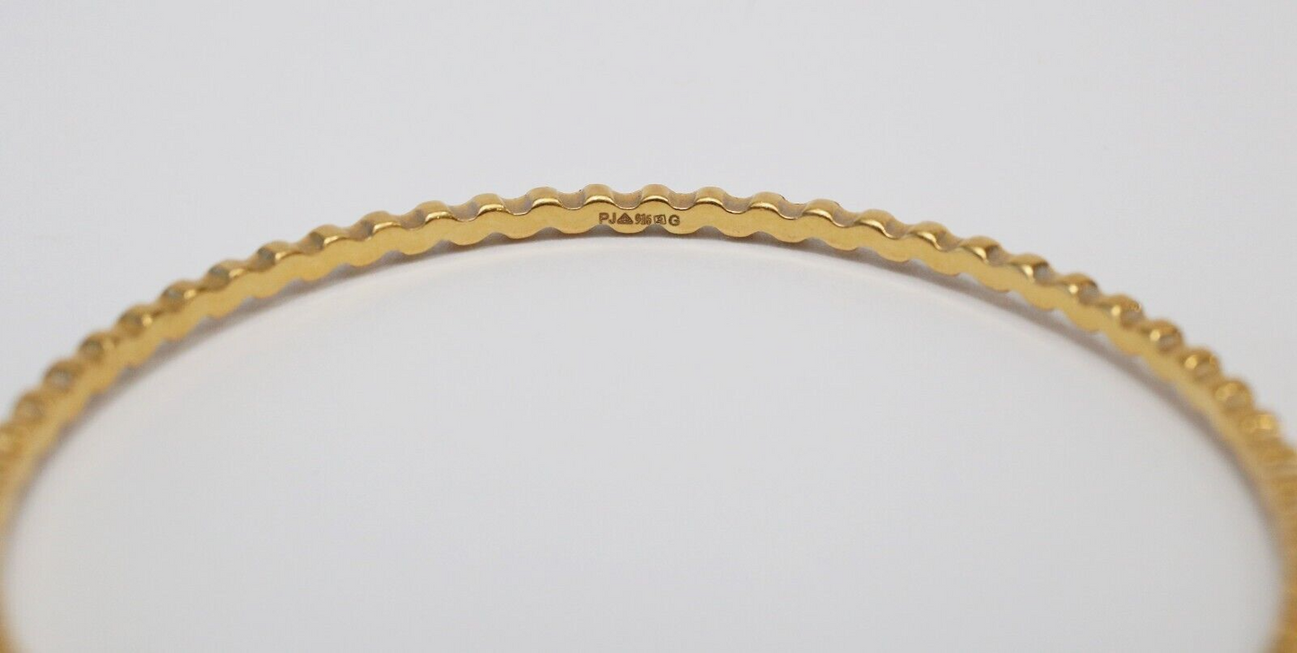 22k Yellow & White Gold Bangle, 7 inches - 10.7g