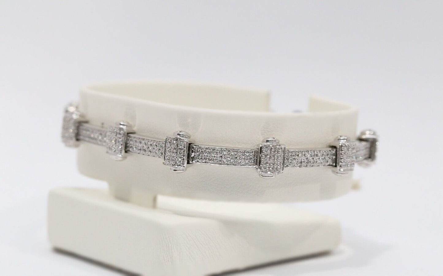 Philippe Charriol 18K White Gold Pave Diamond Bracelet 7.5" - 24.1g