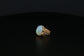 14k Yellow Gold Cabochon Opal & Diamond Ring, Size 8 - 11.0g