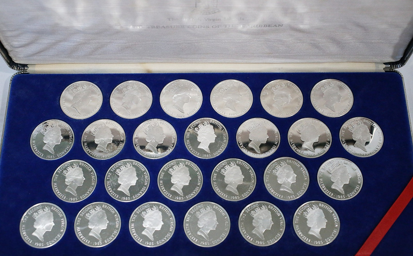 Franklin Mint Sterling Silver The Treasure Coins of the Caribbean, 25 Piece Set