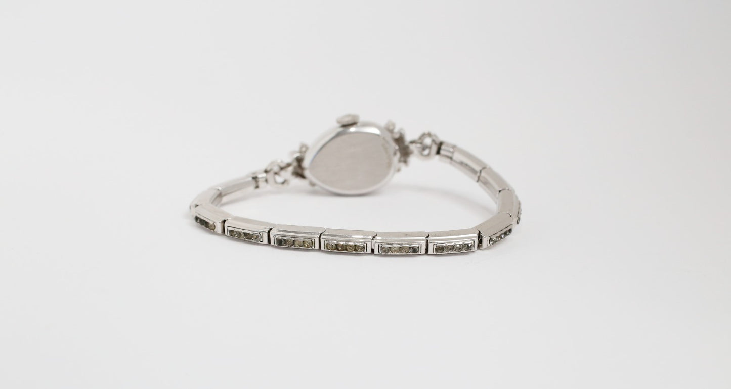 Vintage 14K White Gold LeCoultre Diamond Cocktail Watch, 13.7g