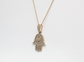 14k Yellow Gold Hamsa Hand Pendant, 4.0g