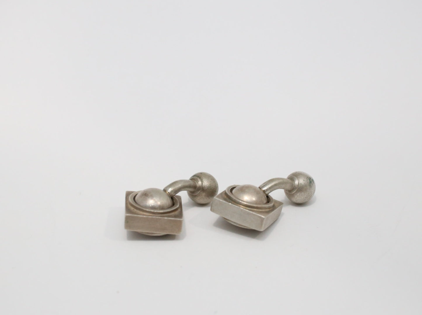 Vintage Sterling Silver Suspended Sphere Cufflinks, 25.1g
