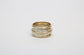 Vintage T Rear 14k Yellow Gold & Sterling Silver Ring, Size 7.25 - 11.6g