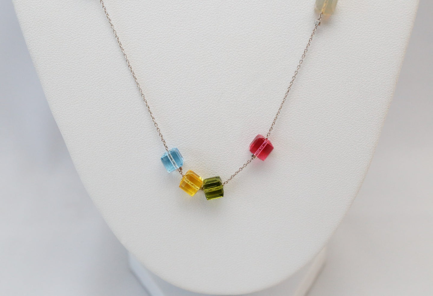 Aster & Sage Sterling Silver Beaded Cubed Necklace, 18 inches - 7.8g