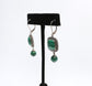 Sterling Silver Malachite Dangle Earrings, 10.6g