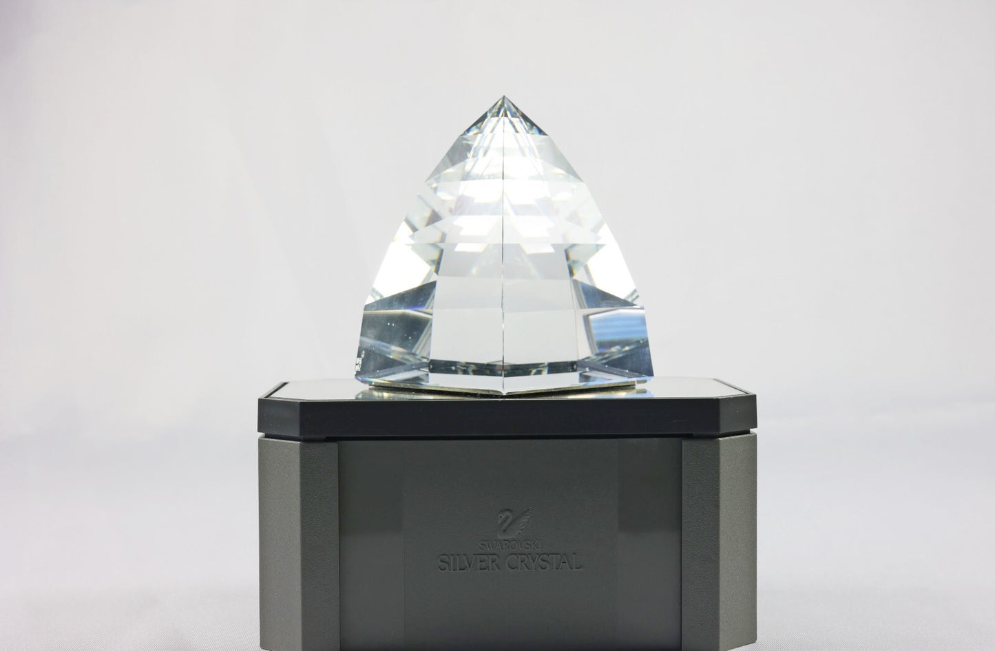 Swarovski Silver Crystal Clear Pyramid Paperweight Figurine
