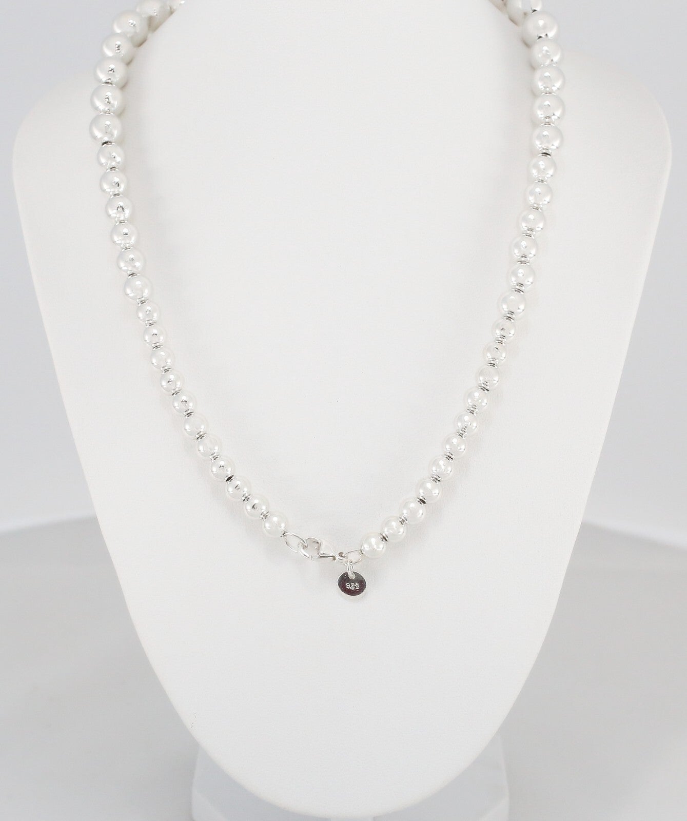 Tiffany & Co Sterling Silver Graduated Beaded Ball Necklace, 16 inches - 28.2g
