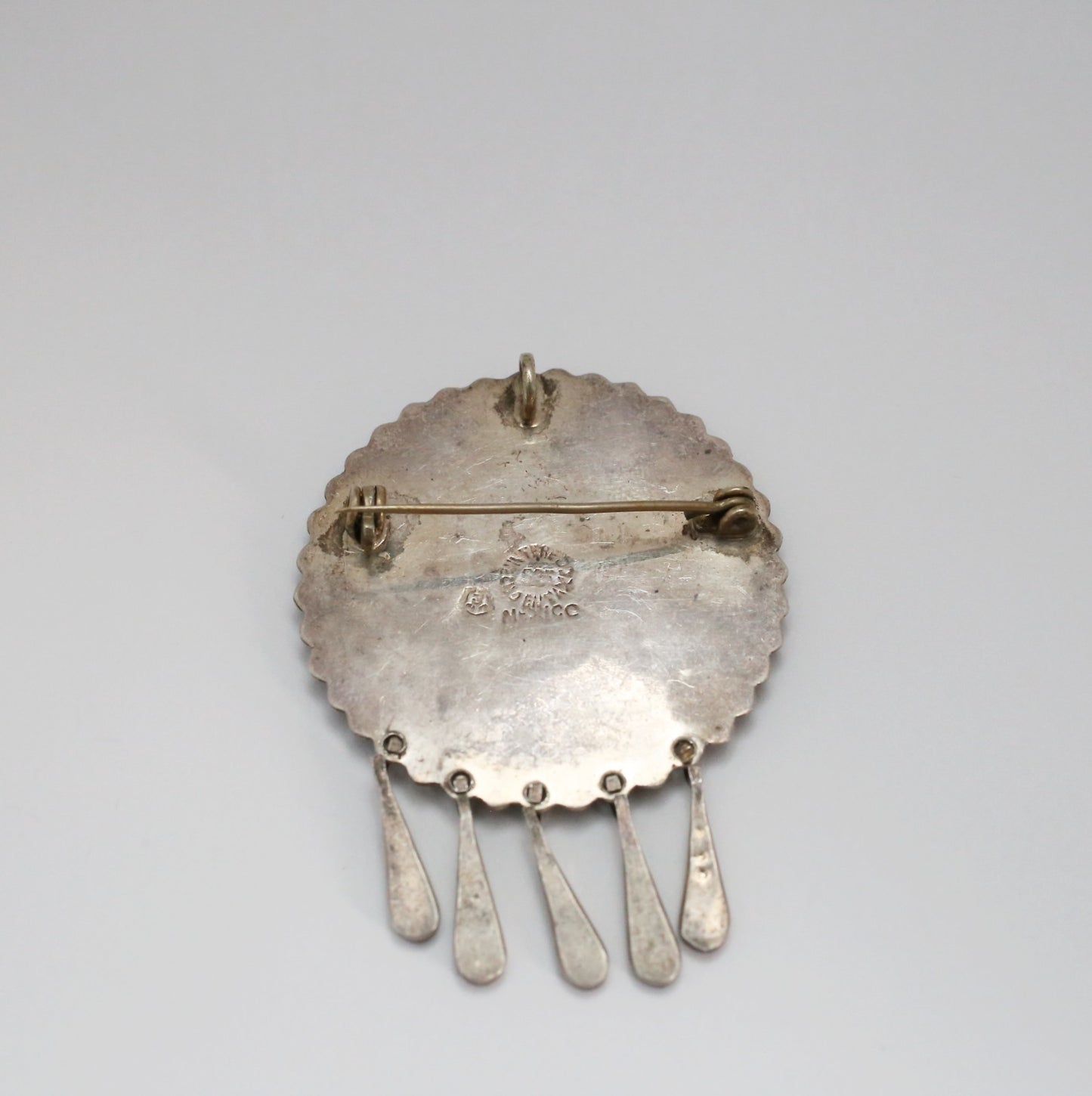 Vintage Taxco Sterling Silver Mosaic Pendant/Brooch, 12.1g