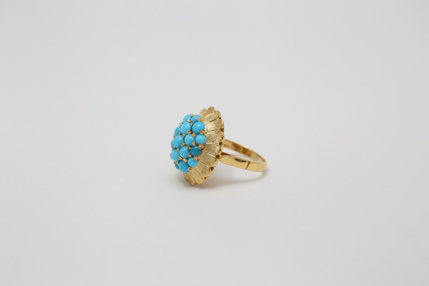 18k Yellow Gold Cocktail Ring, Size 5.5 - 6.4g