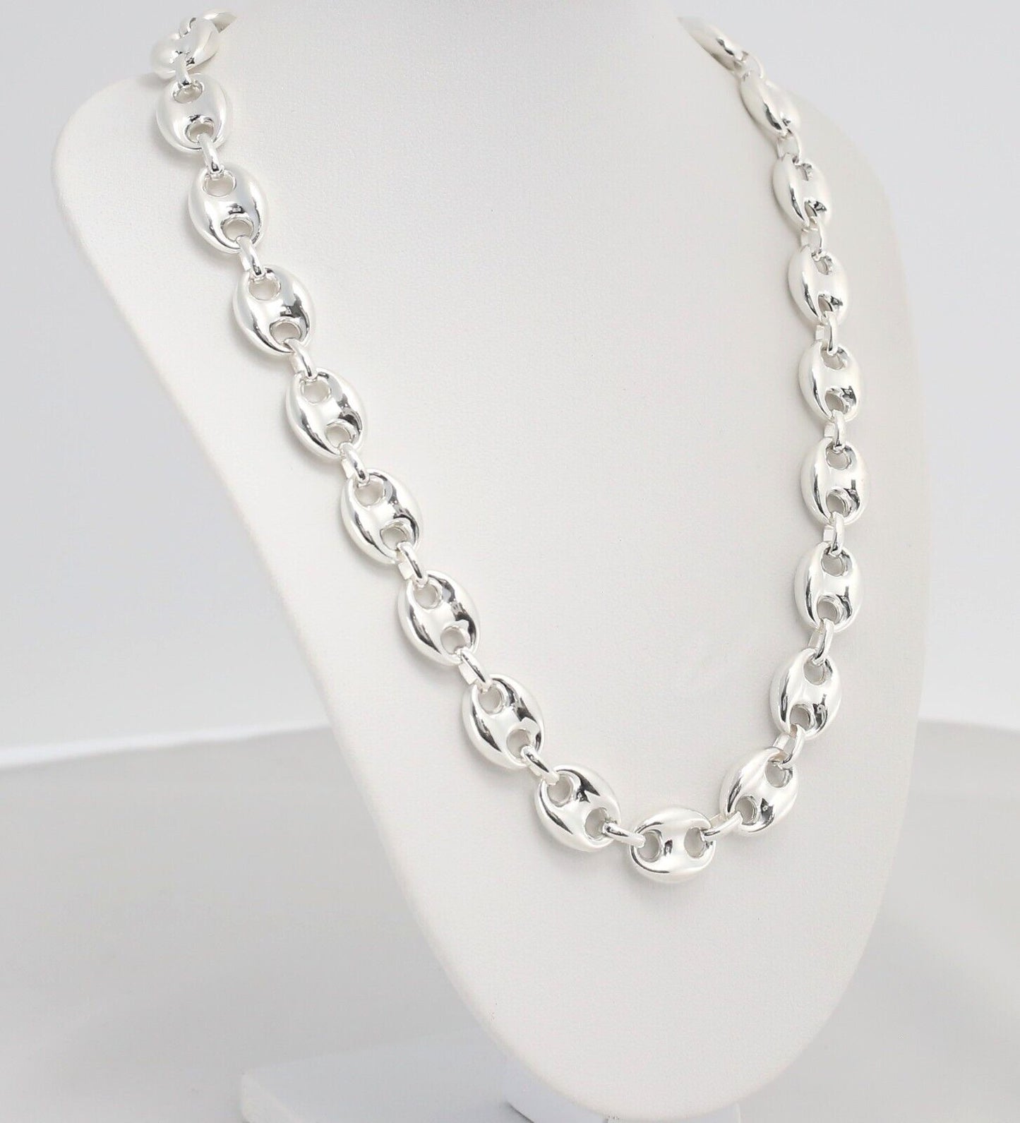 Birks Sterling Silver Puffed Mariner Link Chain Necklace, 18 inches - 39.0g