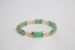 14k Yellow Gold Jade Good Fortune Link Bracelet, 7.0 inches - 11.3g