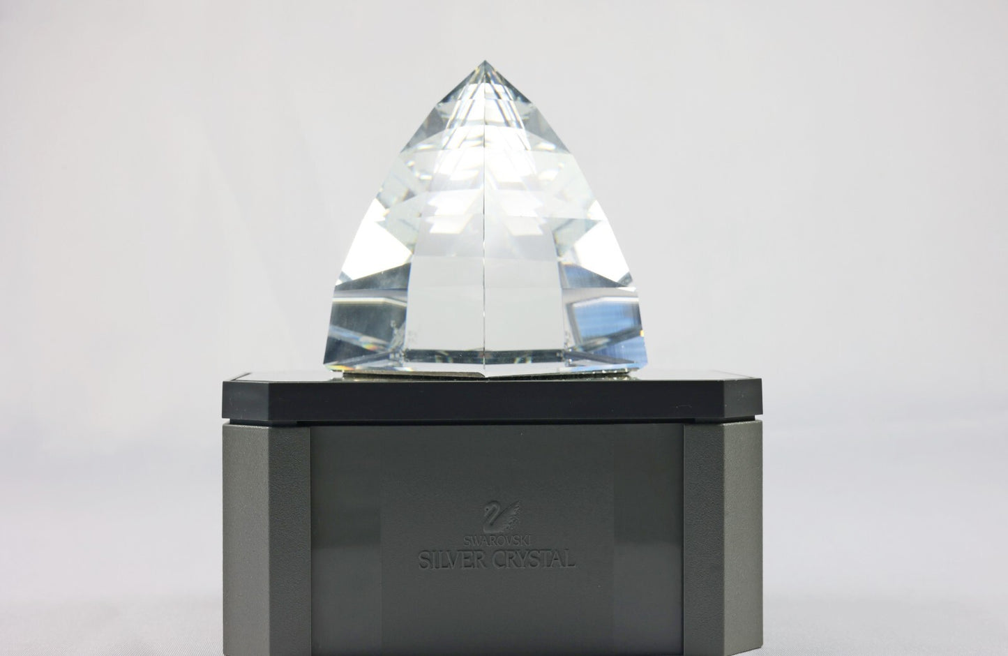 Swarovski Silver Crystal Clear Pyramid Paperweight Figurine