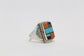 Sterling Silver Inlaid Multi Gemstone Ring, Size 10 - 24.1g