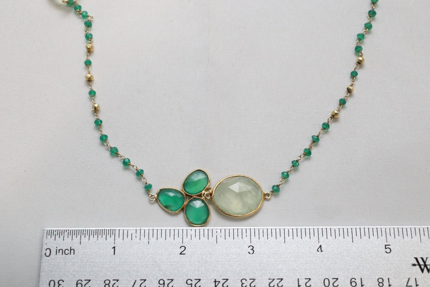 Vintage Gold-Tone Sterling Silver Long Beaded Necklace, 46 inches - 33.8g