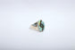 Native American Zuni Sterling Silver Twirl Opal Ring, Size 12 - 15.5g