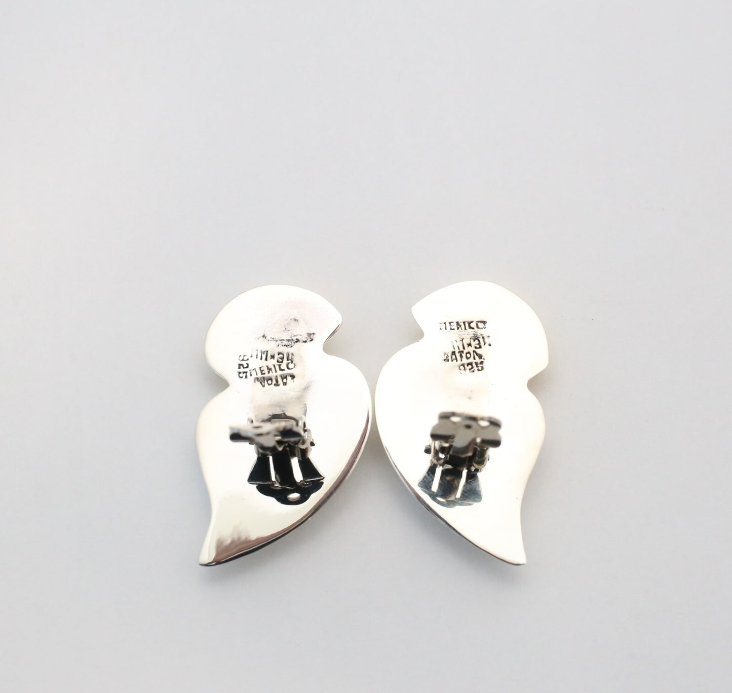 Mexico Sterling Silver Clip-On Earrings, Weighs 20.0g