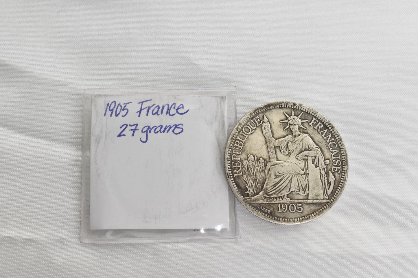 1905 French Indochina Piastre de Commerce .900 Silver Coin 27gr